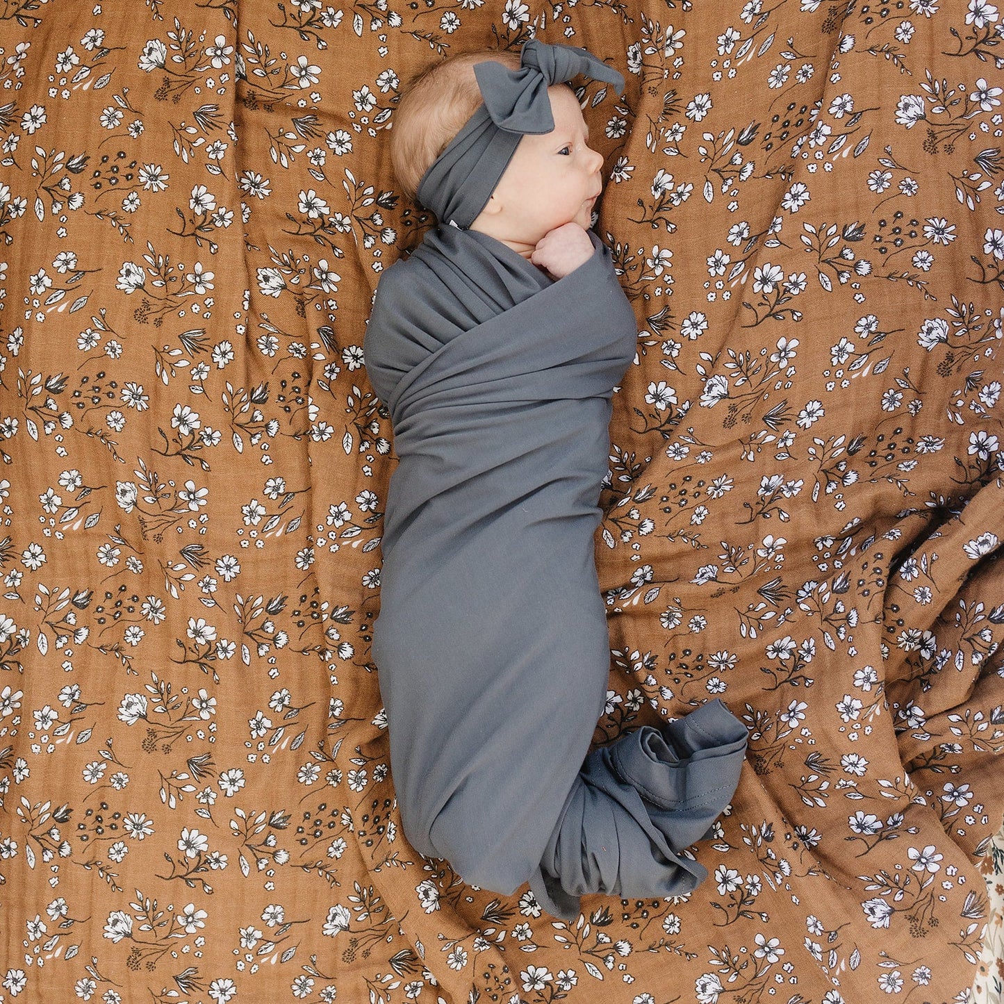 Mebie Baby Swaddle Set - Charcoal - Atara & Co