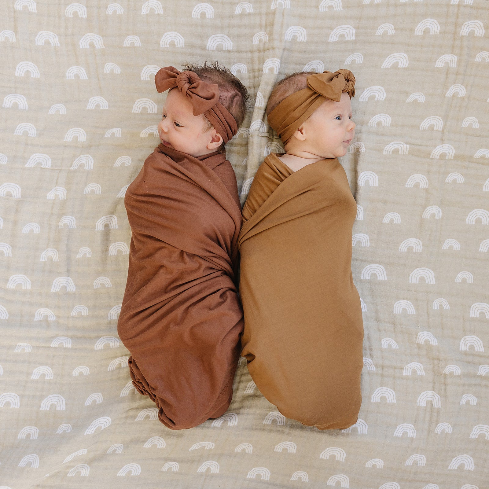 Mebie Baby Swaddle Set - Rust - Atara & Co