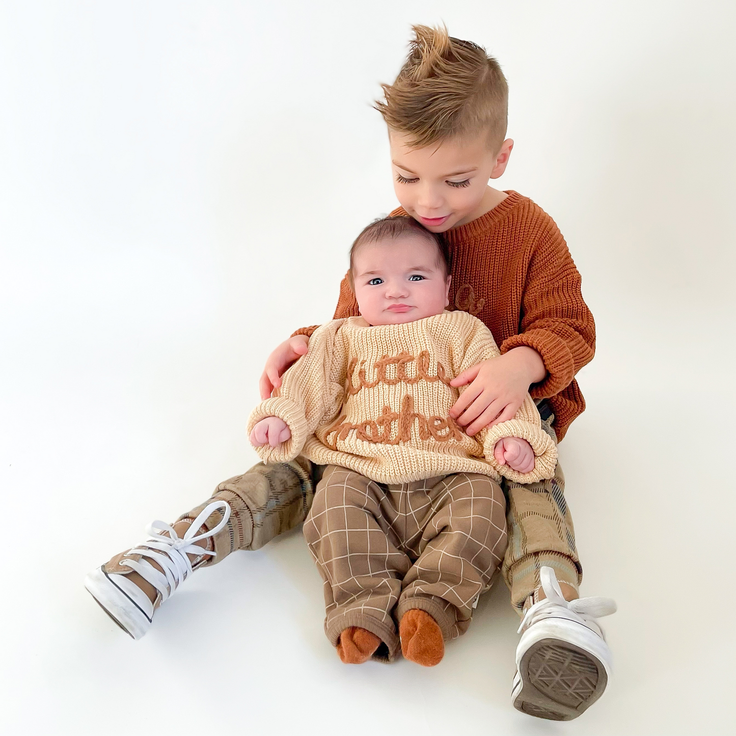 'Little Brother' Embroidered Knit Sweater - Atara & Co