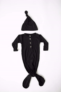 Stroller Society Knotted Gown Set - Black - Atara & Co