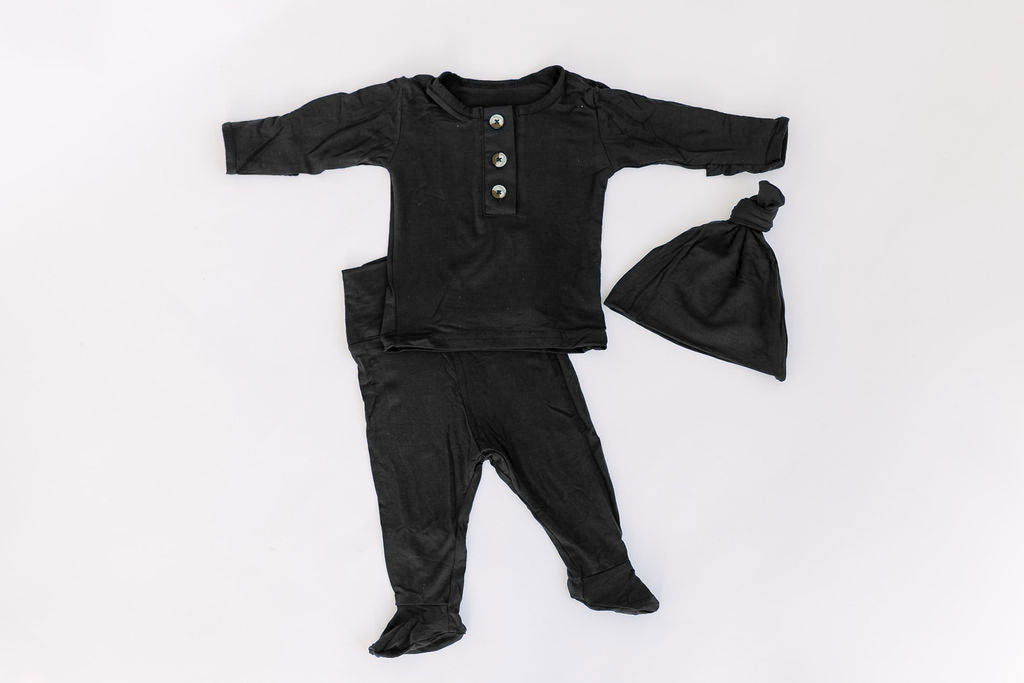 Stroller Society Top + Bottom Set - Black - Atara & Co