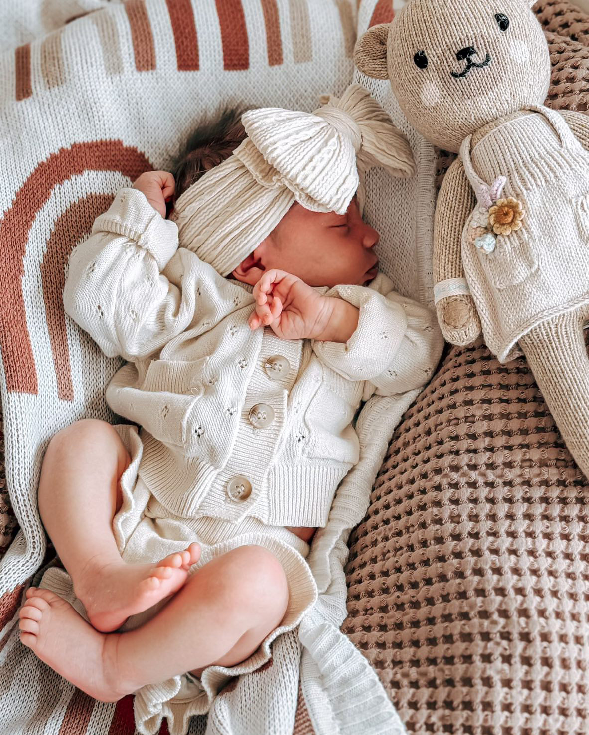 Luna + Luca Pointelle Cardigan - Cream - Atara & Co