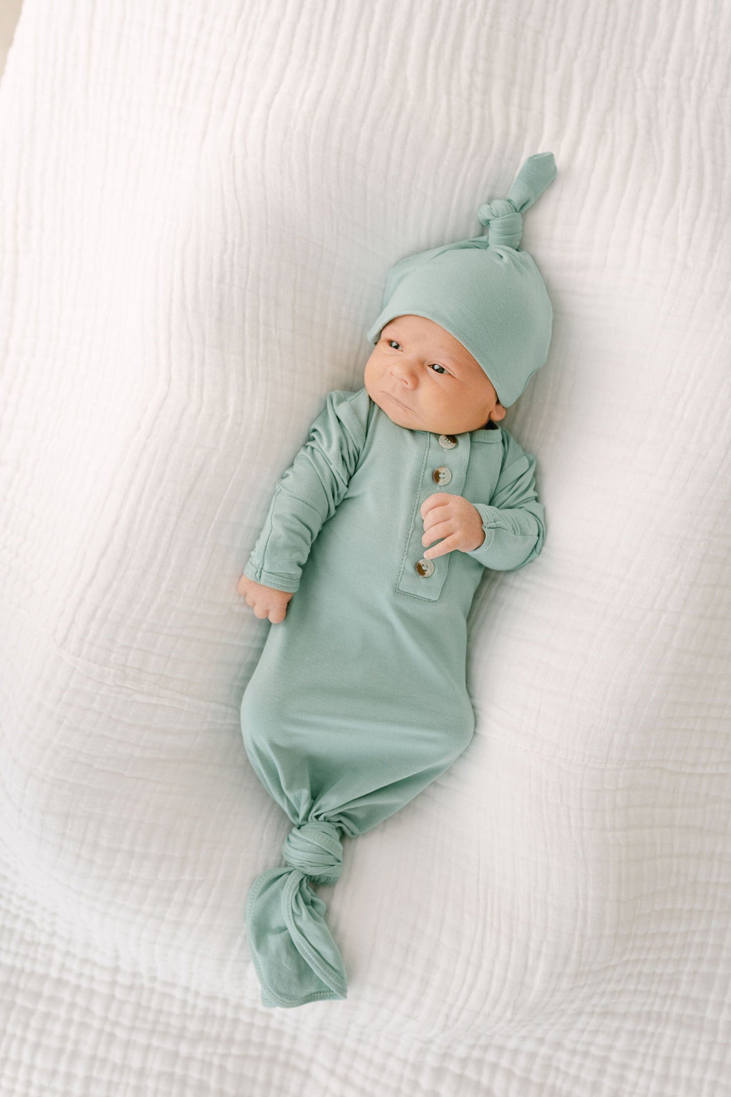 Stroller Society Knotted Gown Set - Mint - Atara & Co