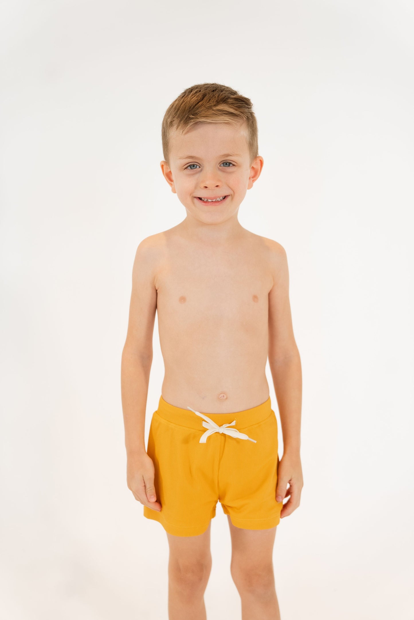 Roco Swim Euro Short - Yellow Ribbed - Atara & Co