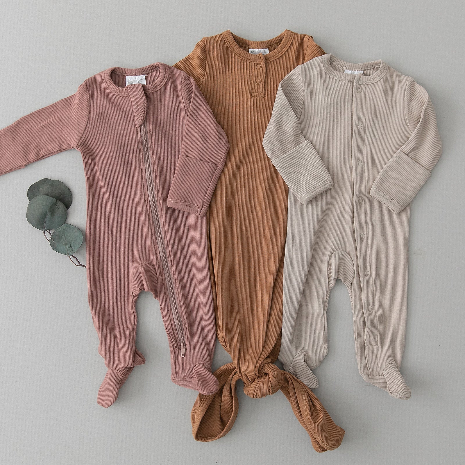 Mebie Baby Ribbed Romper - Dusty Rose - Atara & Co