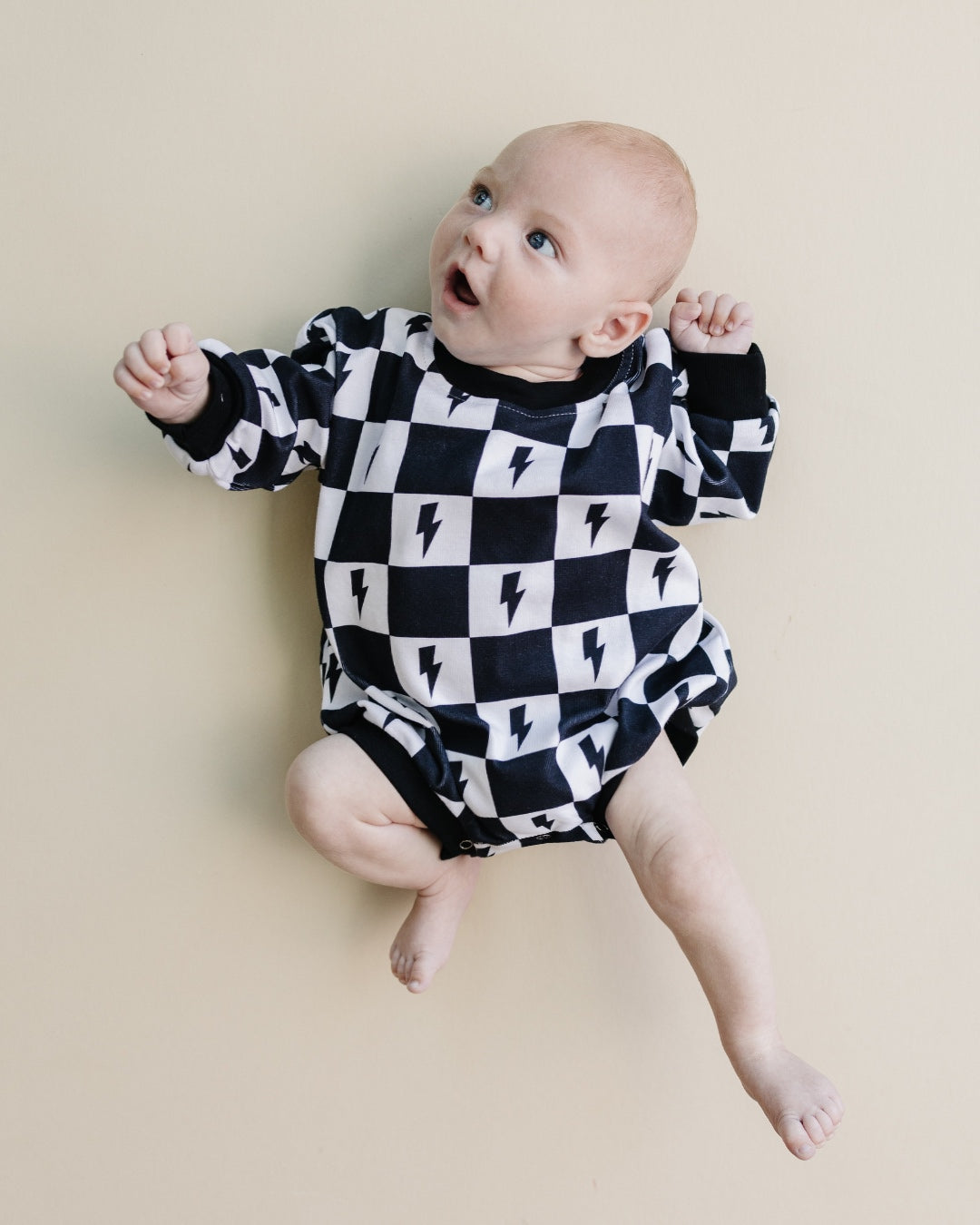 LPK Bubble Romper - Charcoal Bolts - Atara & Co