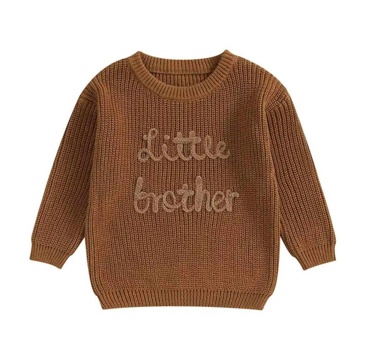 'Little Brother' Embroidered Knit Sweater - Atara & Co