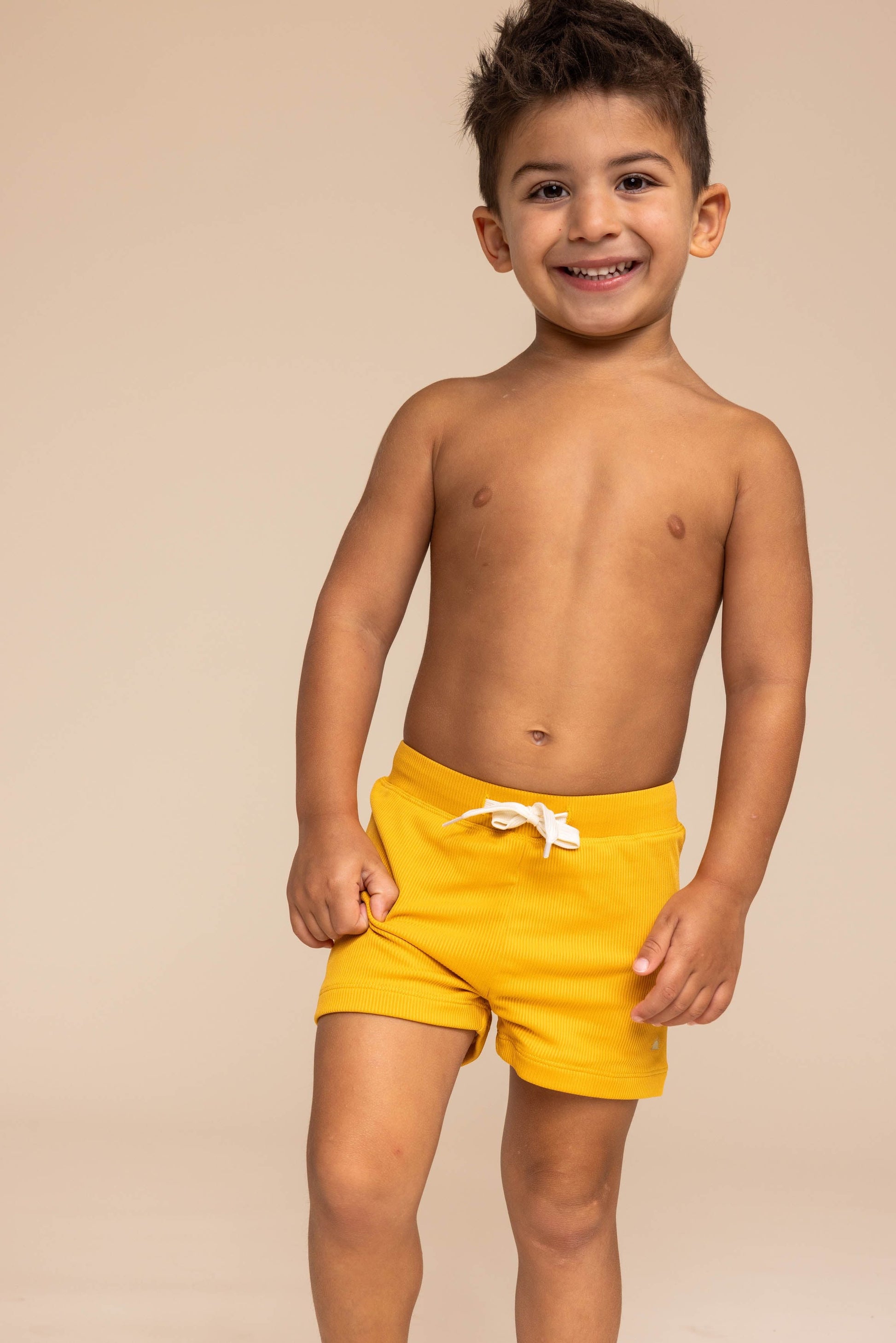 Roco Swim Euro Short - Yellow Ribbed - Atara & Co