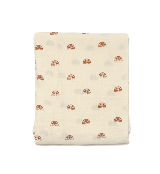 Muslin Baby Swaddle Blanket - Rainbows