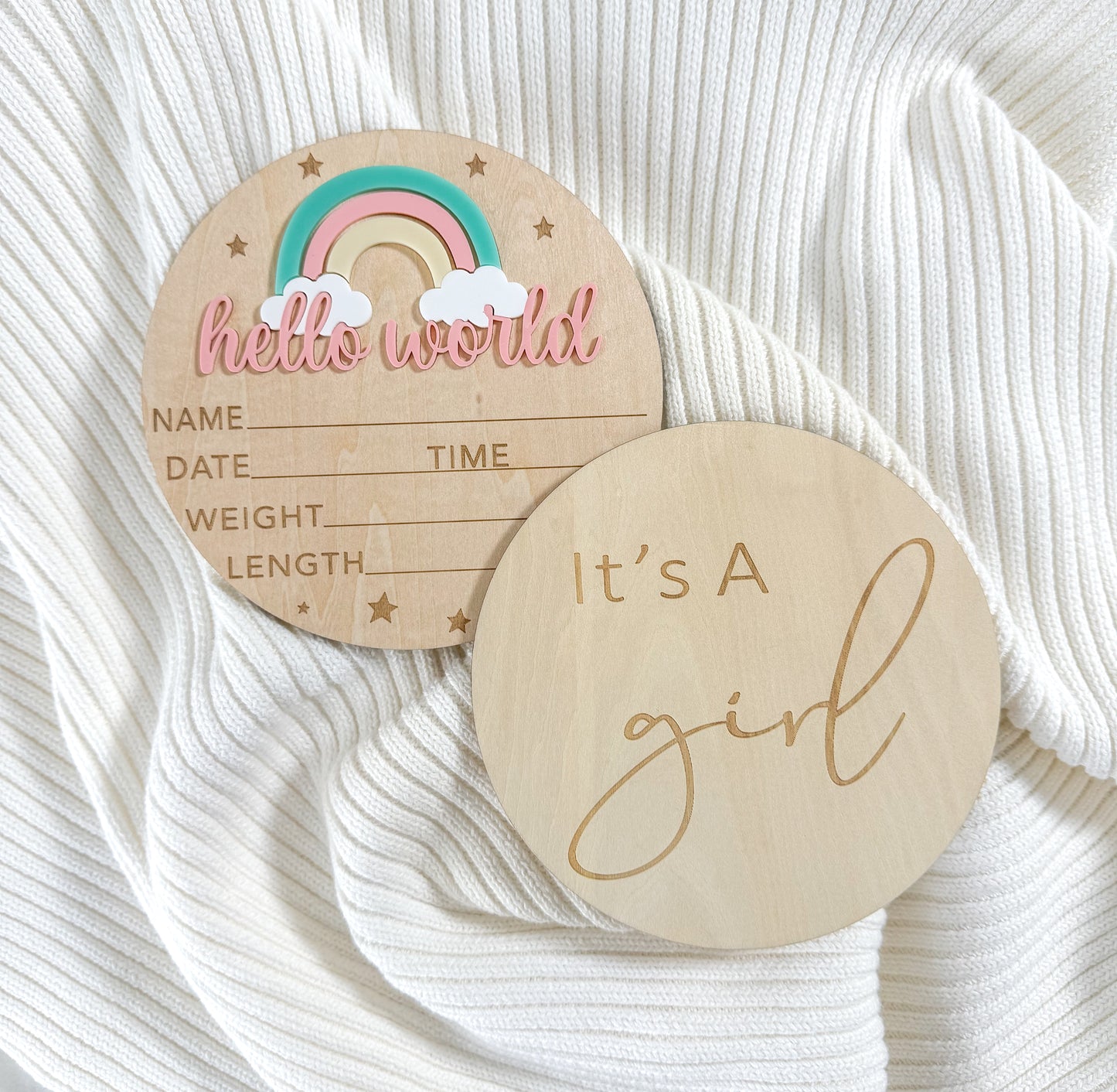 Hello World Newborn Wood Sign (6 Inches)