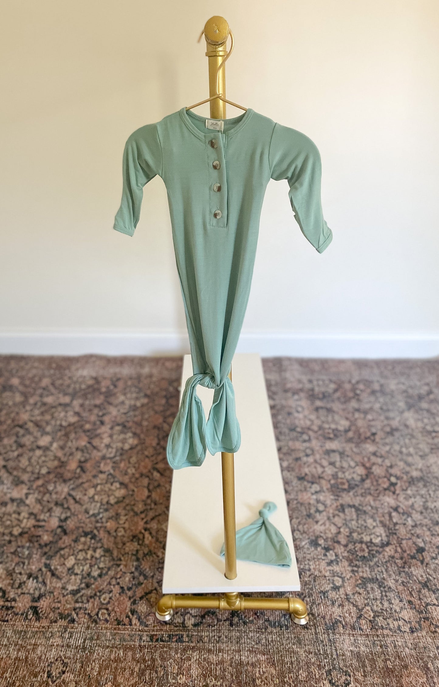 Stroller Society Knotted Gown Set - Mint - Atara & Co