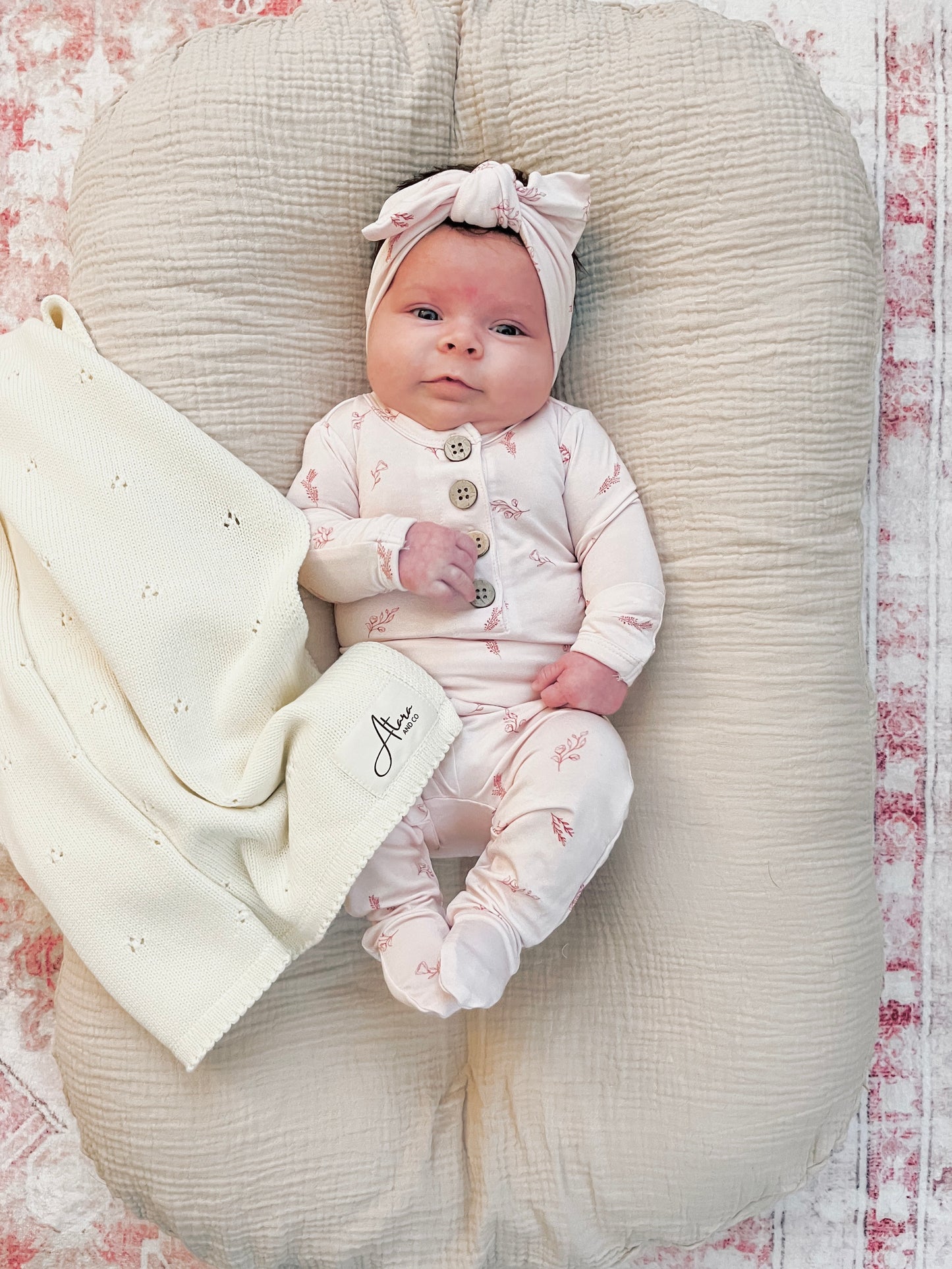 Top + Bottoms Set - Blush Flowers