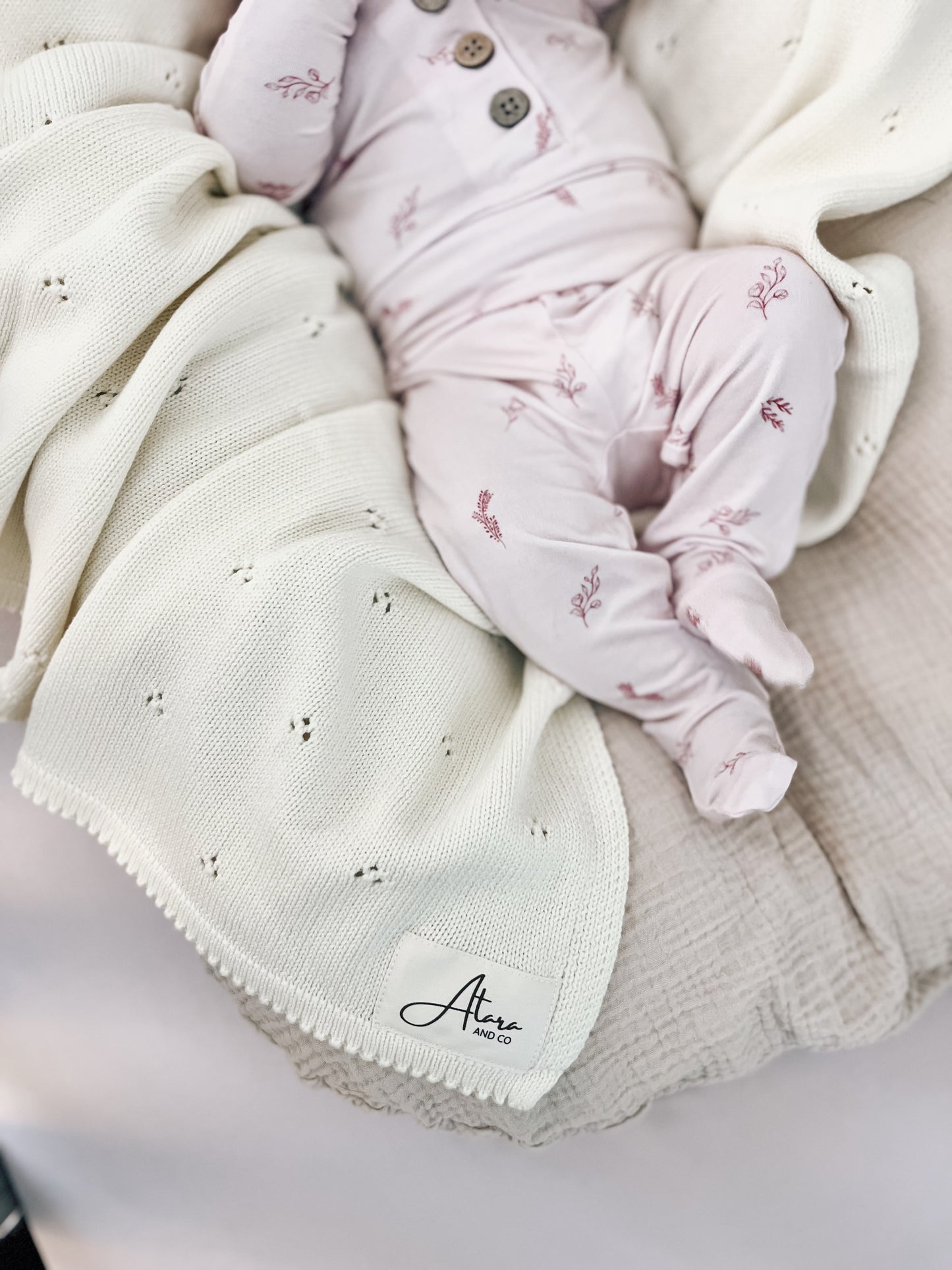 Top + Bottoms Set - Blush Flowers