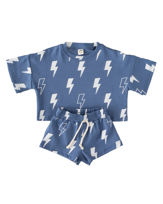 LPK Shorts Set - Blue Bolts