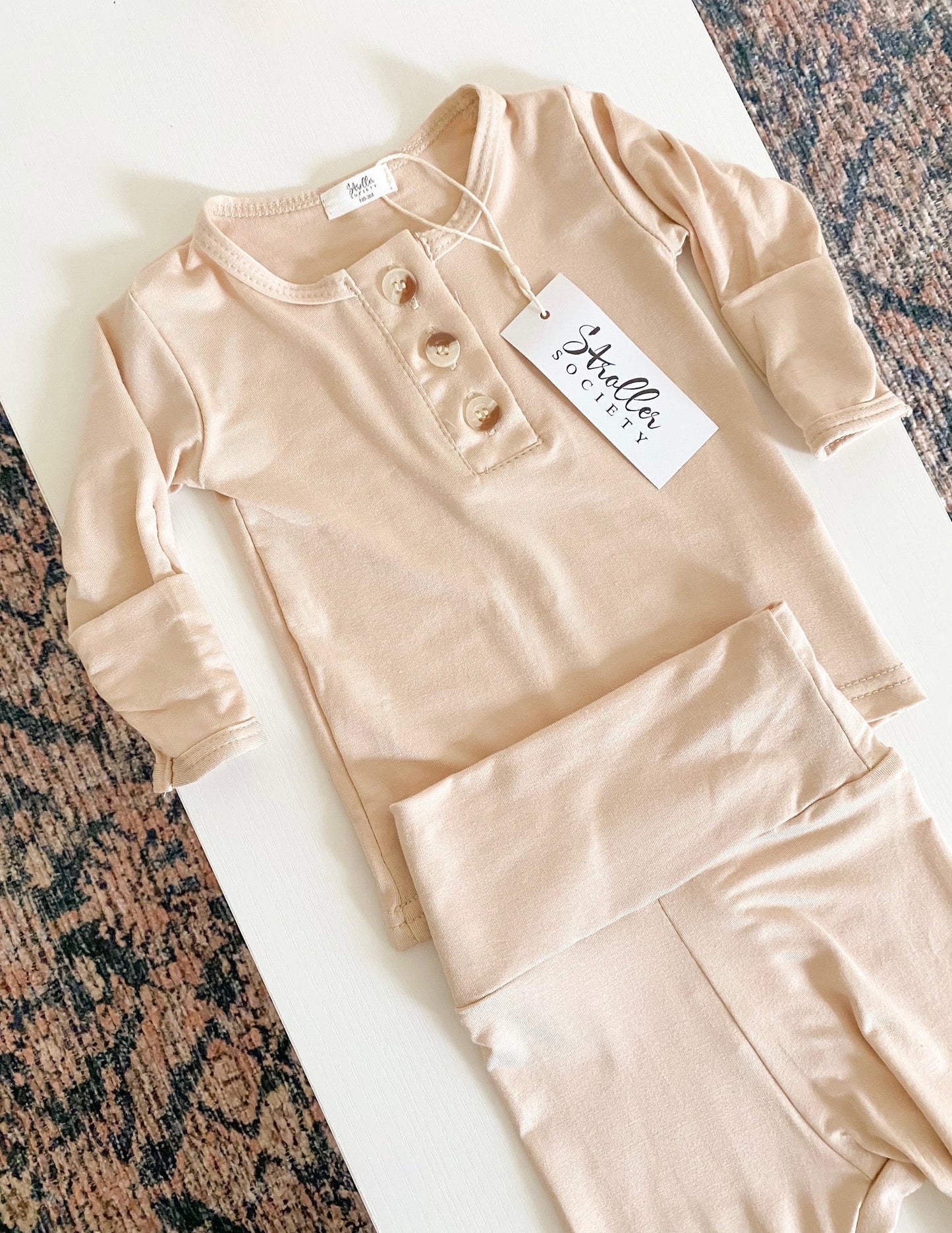 Stroller Society Top + Bottom Set - Sand - Atara & Co