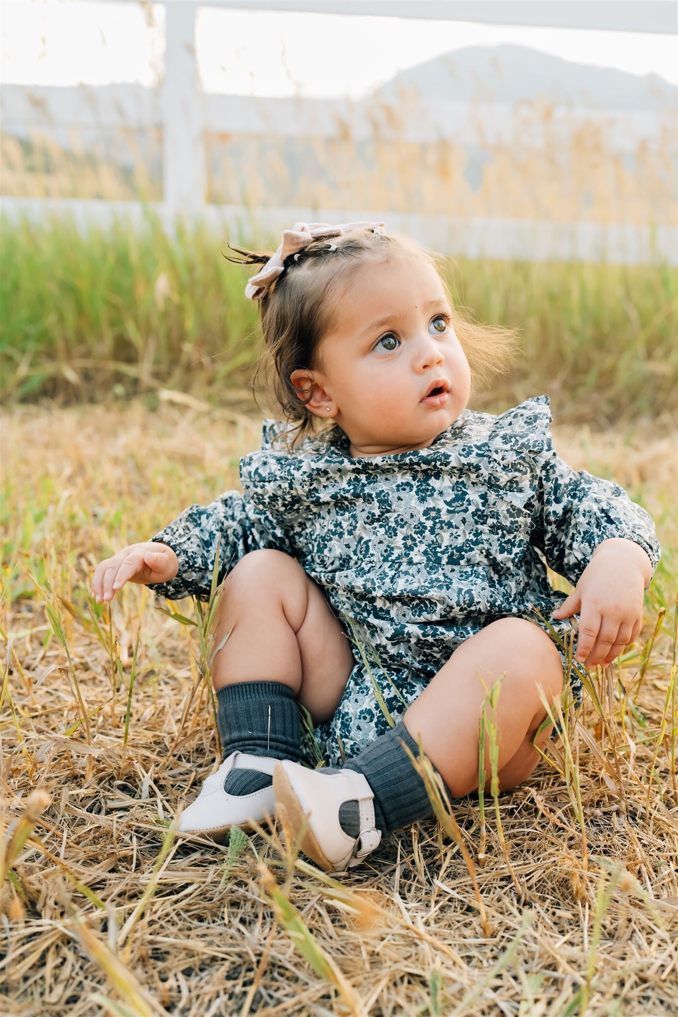 Mebie Baby Long Sleeve Romper - Liberty Floral - Atara & Co