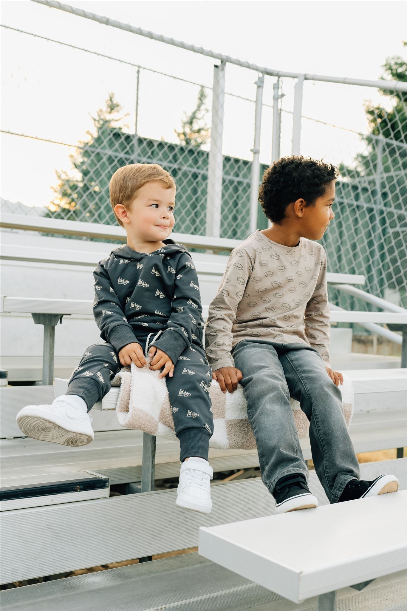 Mebie Baby Football Long Sleeve Cotton Tee - Atara & Co