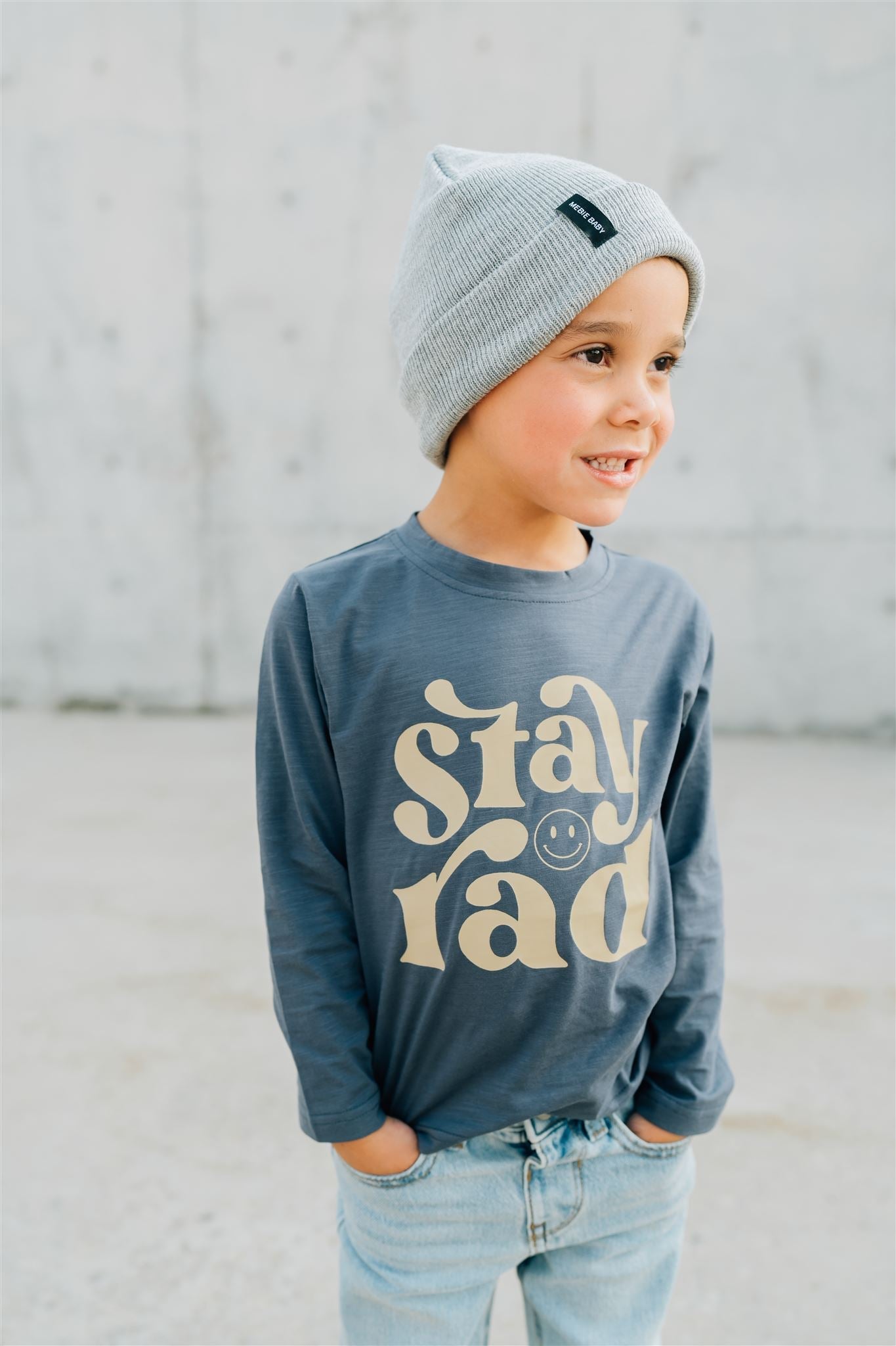 Mebie Baby Stay Rad Long Sleeve Cotton Tee - Atara & Co