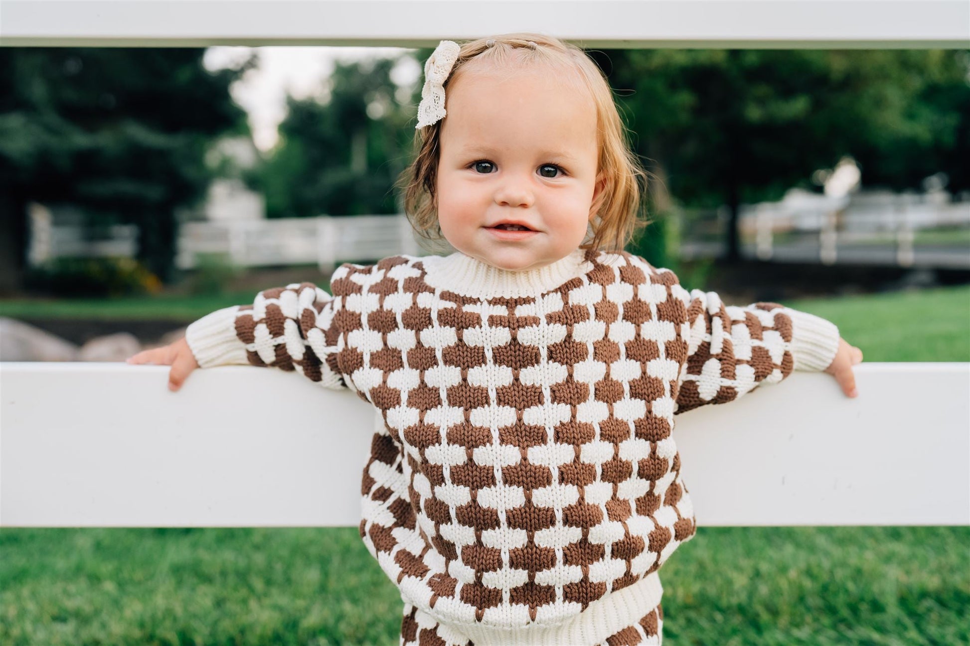 Mebie Baby Brown + Cream Knit Sweater - Atara & Co