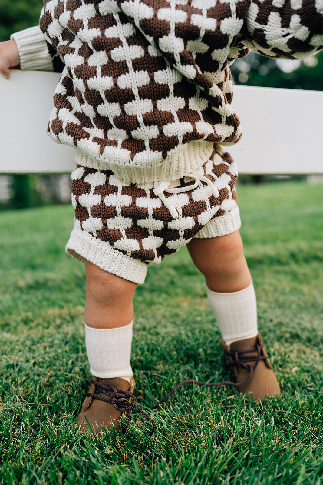 Mebie Baby Brown + Cream Knit Bloomers - Atara & Co