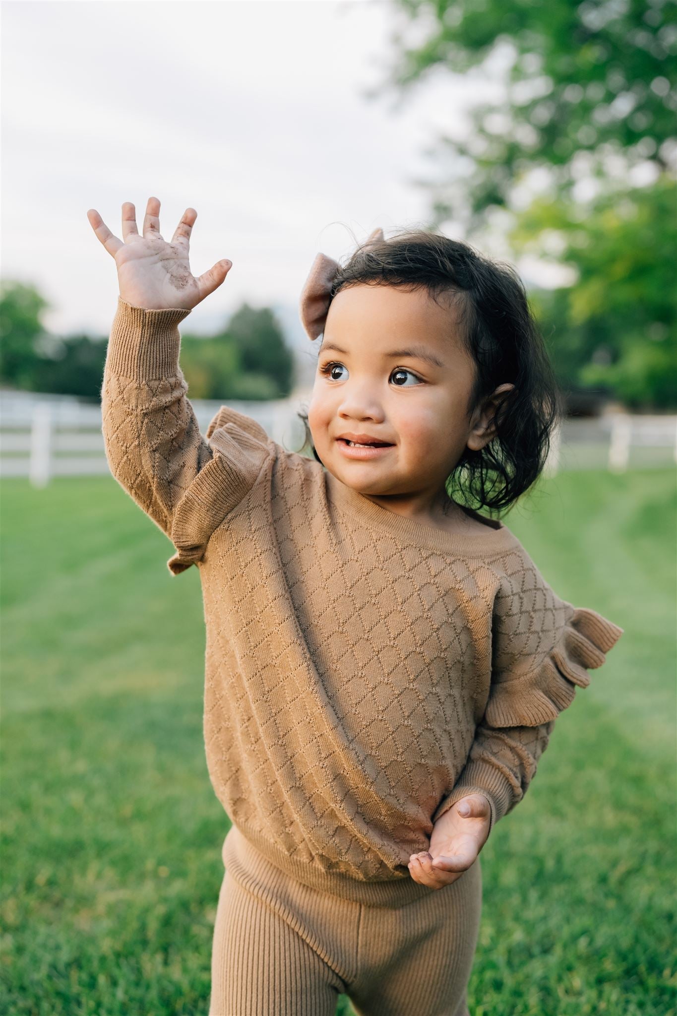 Mebie Baby Toffee Knit Ruffle Sweater - Atara & Co