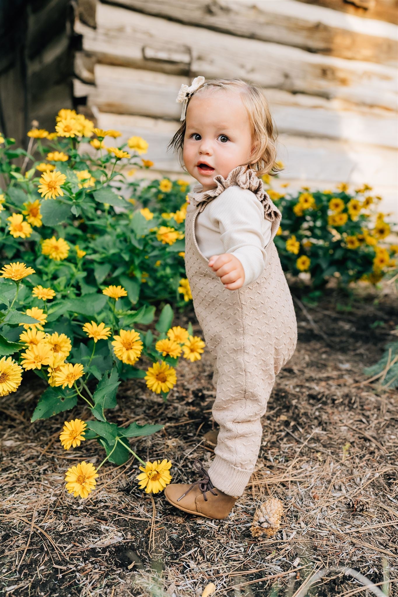 Mebie Baby Ruffle Knit Overalls - Atara & Co