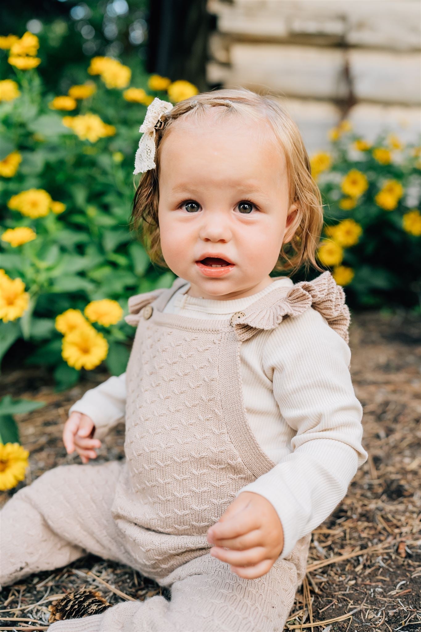 Mebie Baby Ruffle Knit Overalls - Atara & Co