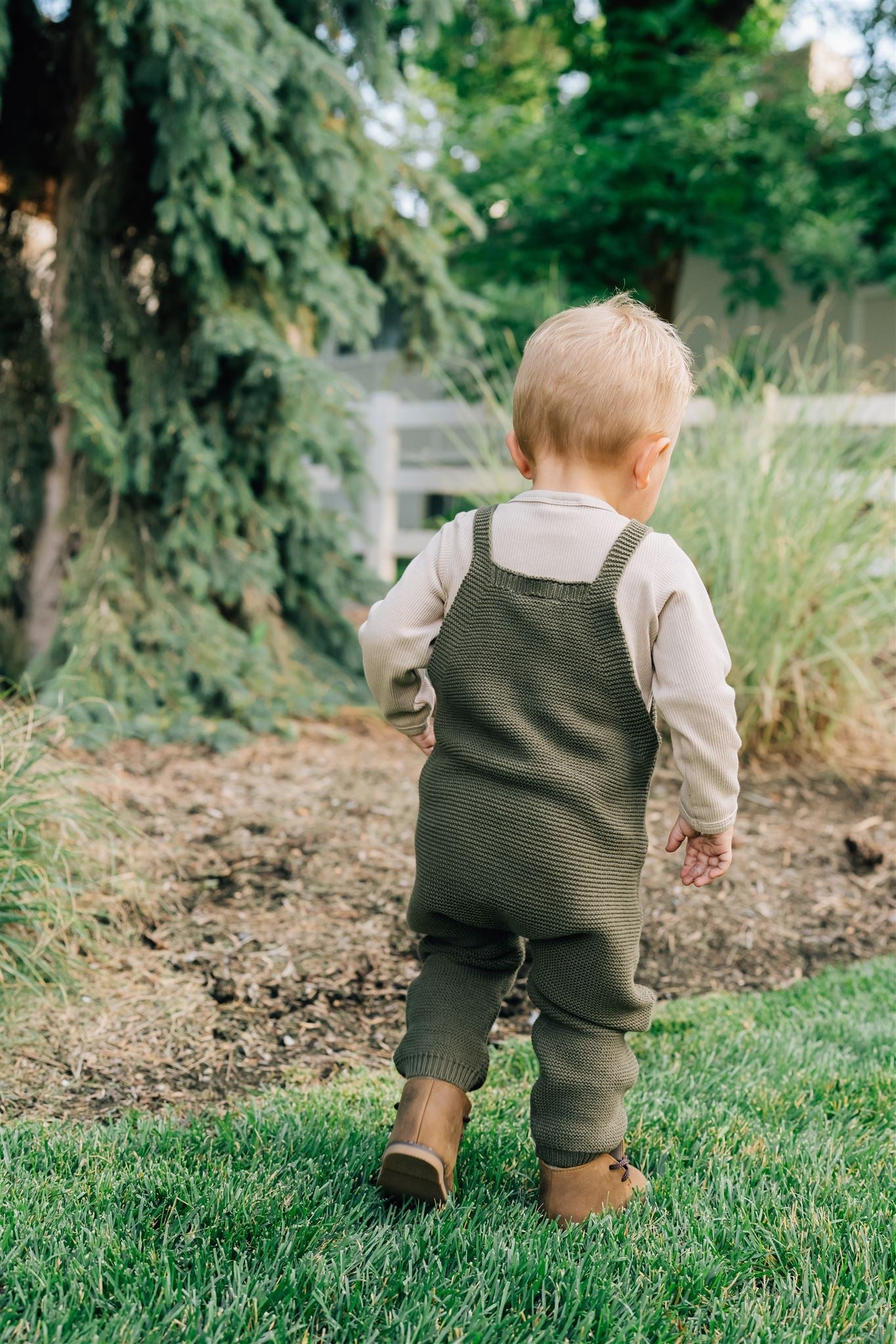 Mebie Baby Olive Knit Overalls - Atara & Co