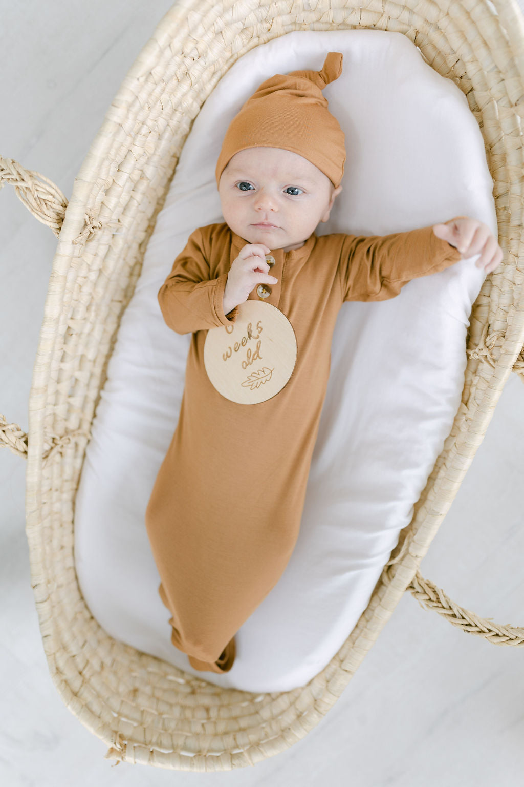 Stroller Society Knotted Gown Set - Camel - Atara & Co