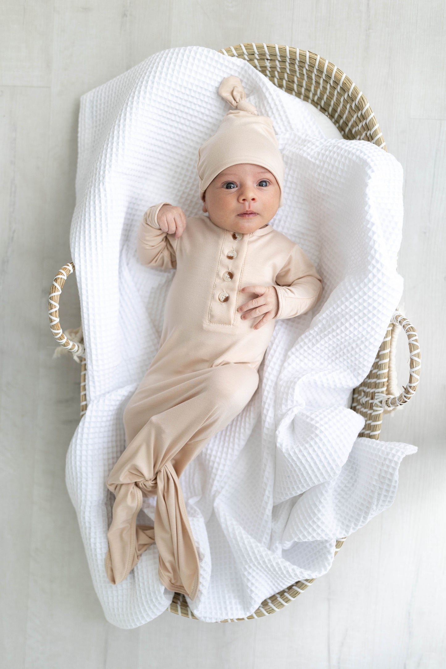 Stroller Society Knotted Gown Set - Sand - Atara & Co