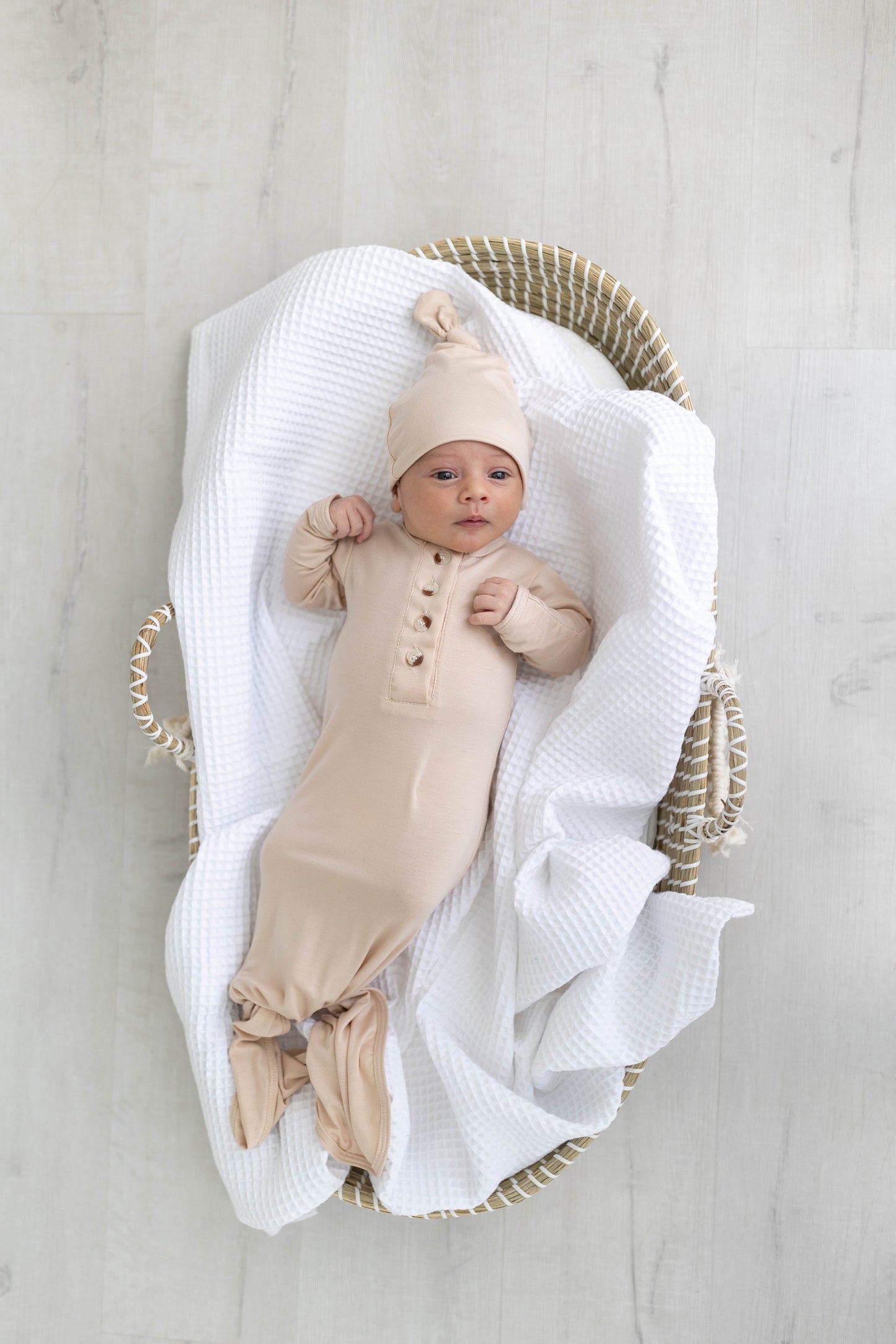 Stroller Society Knotted Gown Set - Sand - Atara & Co