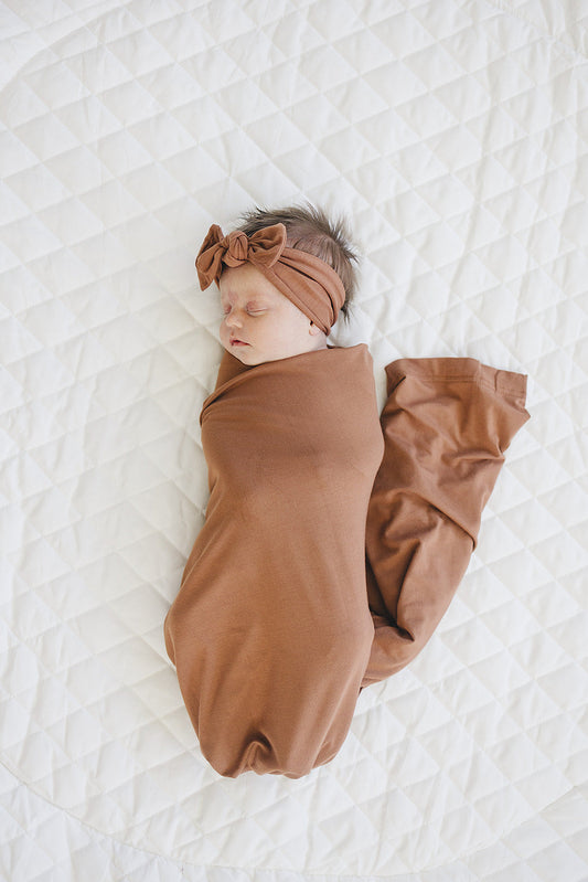 Mebie Baby Swaddle Set - Rust - Atara & Co