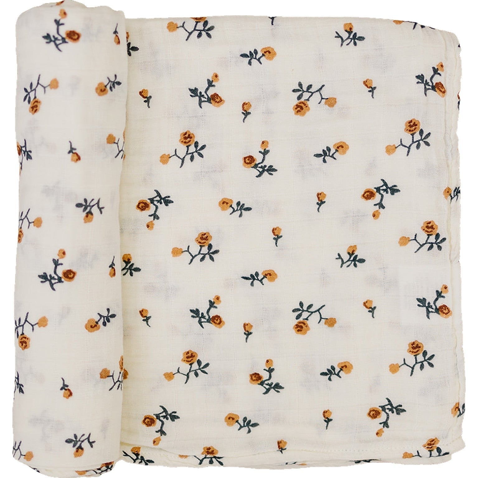 Mebie Baby Muslin Swaddle - Cream Floral - Atara & Co