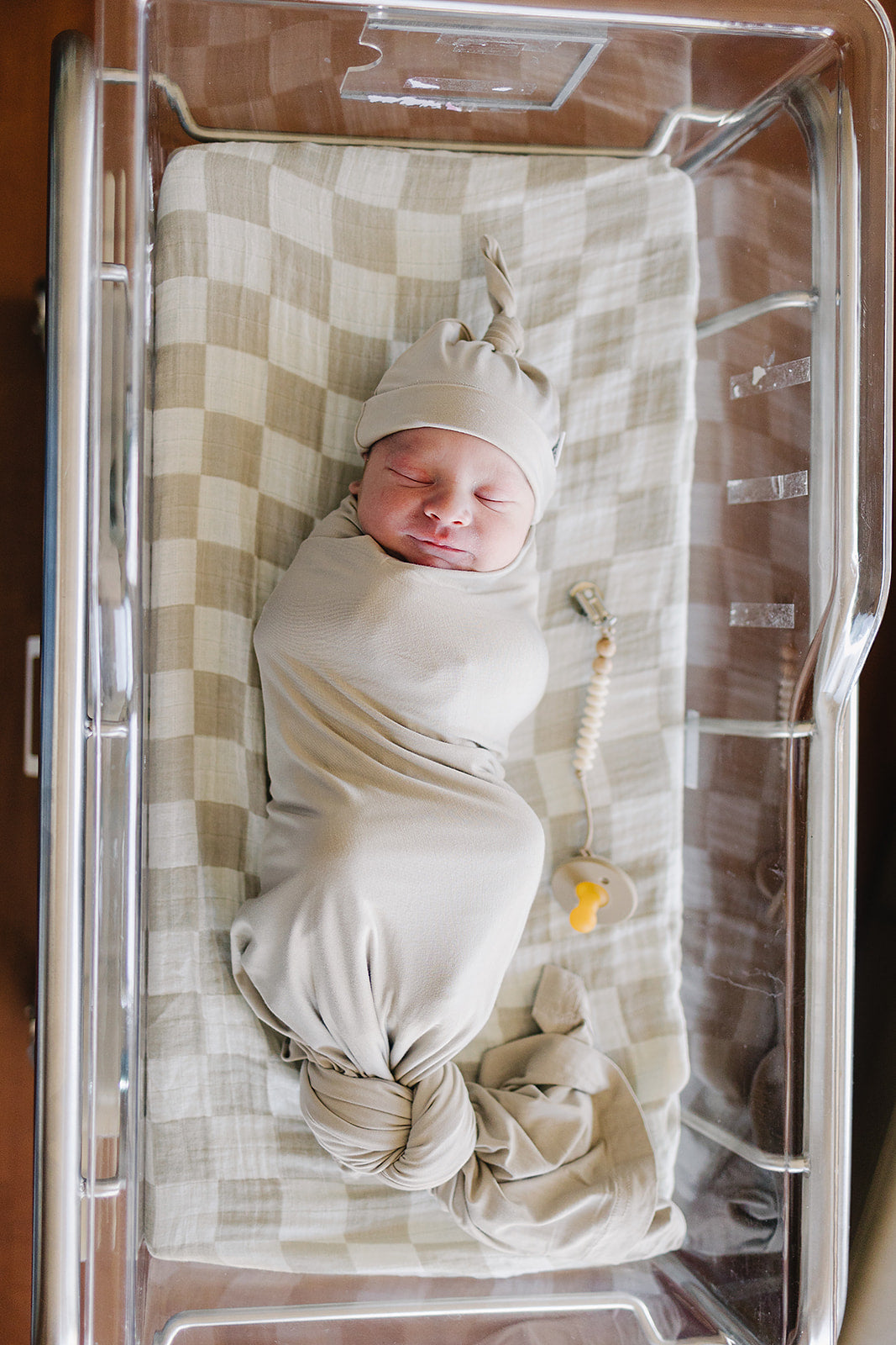 Mebie Baby Muslin Swaddle - Taupe Checkered