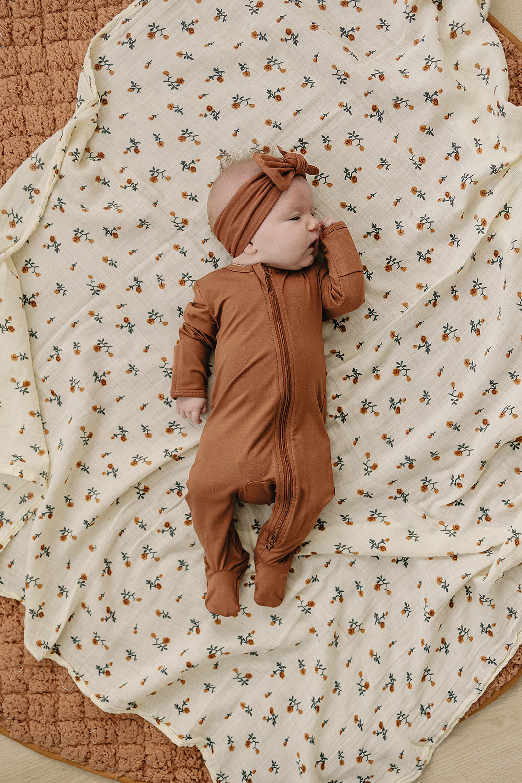 Mebie Baby Bamboo Romper - Rust - Atara & Co