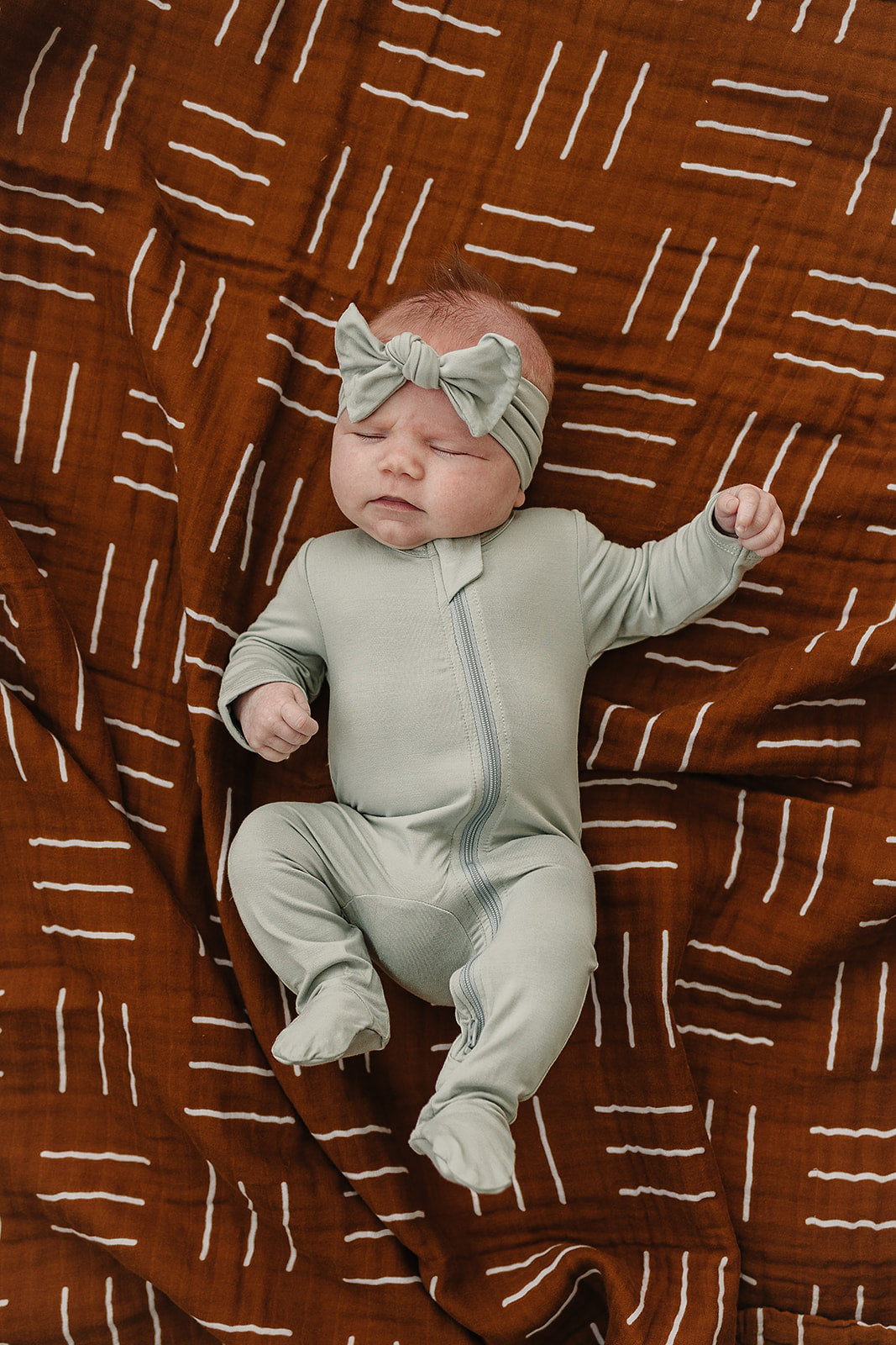 Mebie Baby Bamboo Romper - Sage - Atara & Co