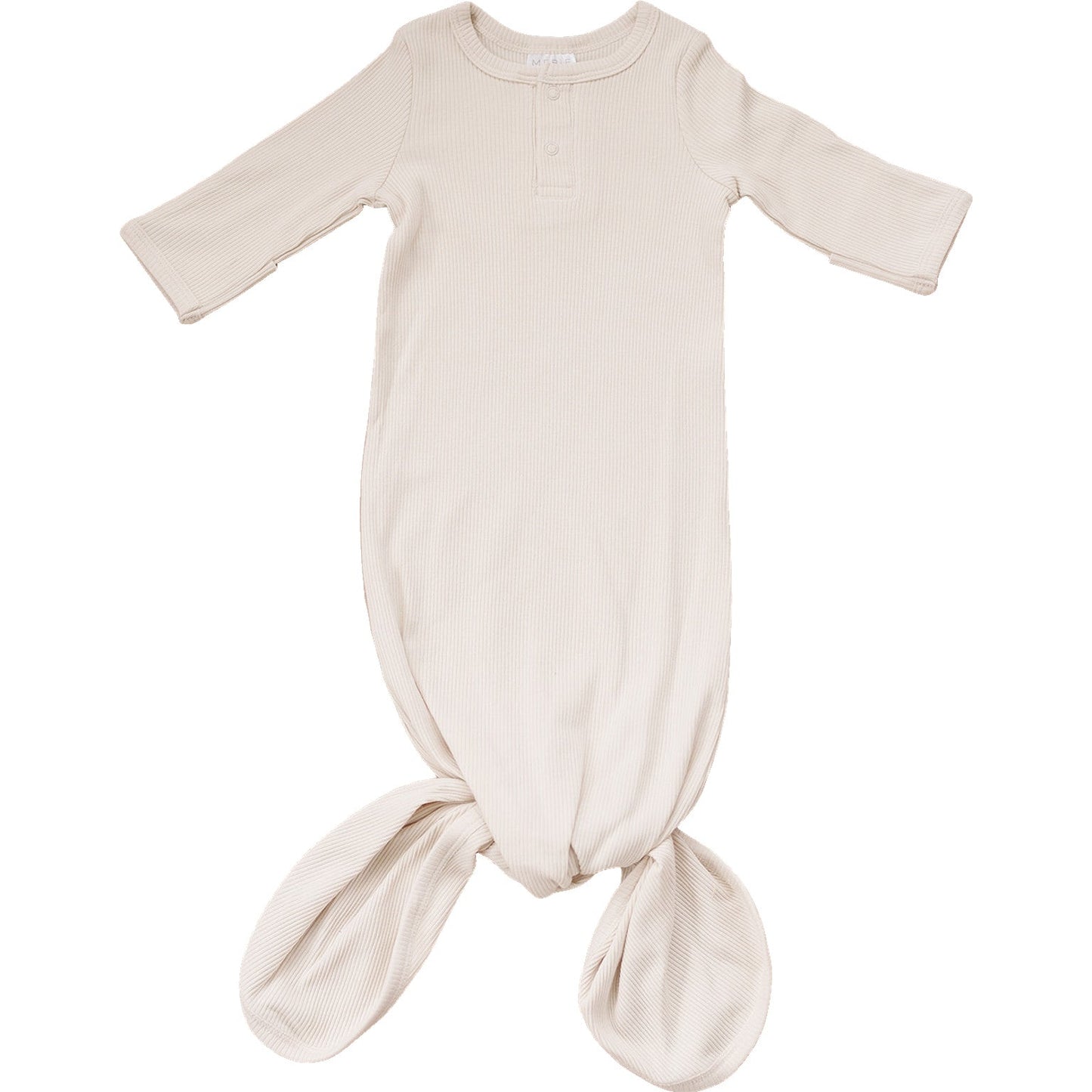 Mebie Baby Ribbed Knot Gown - Vanilla - Atara & Co