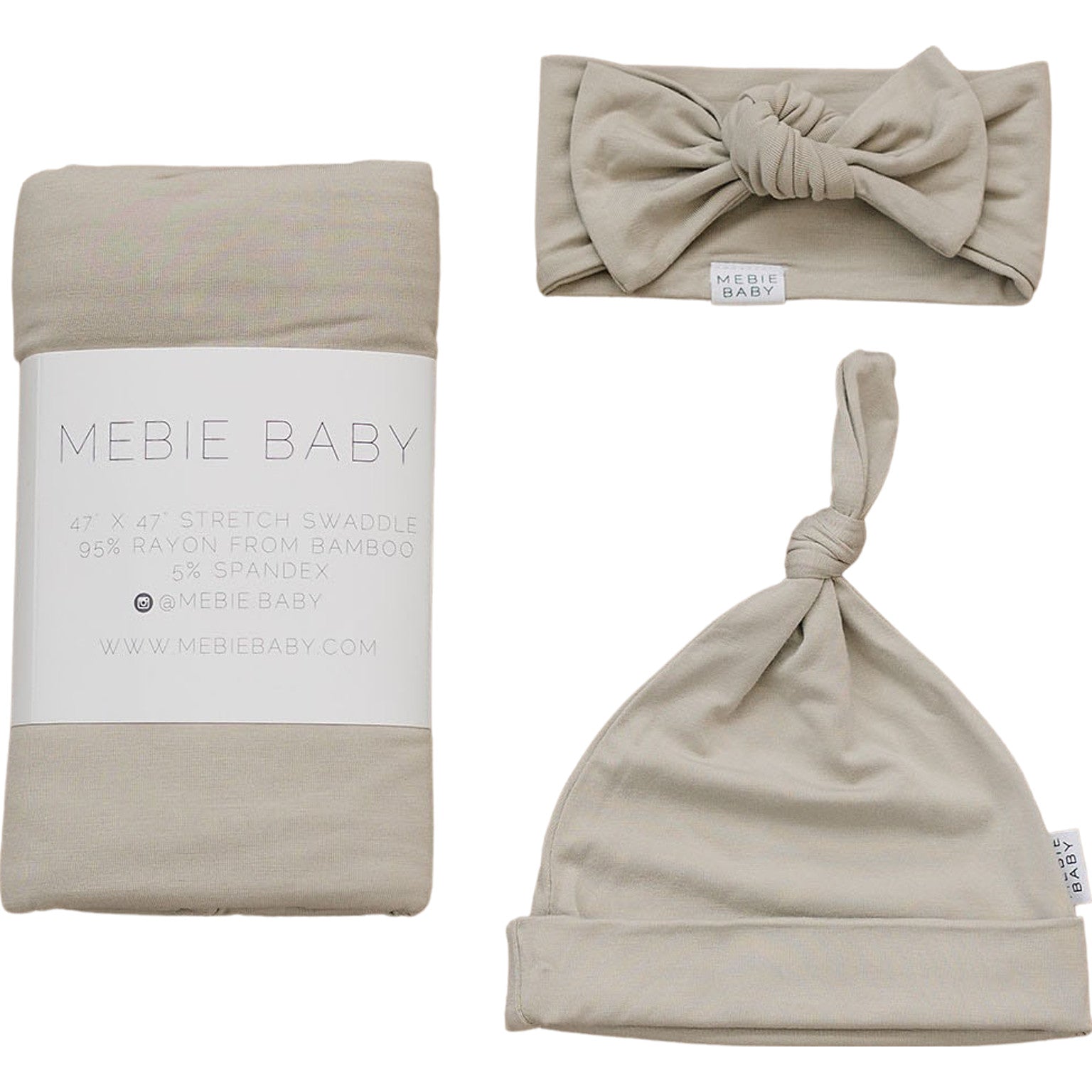 Mebie Baby Swaddle Set - Oatmeal - Atara & Co