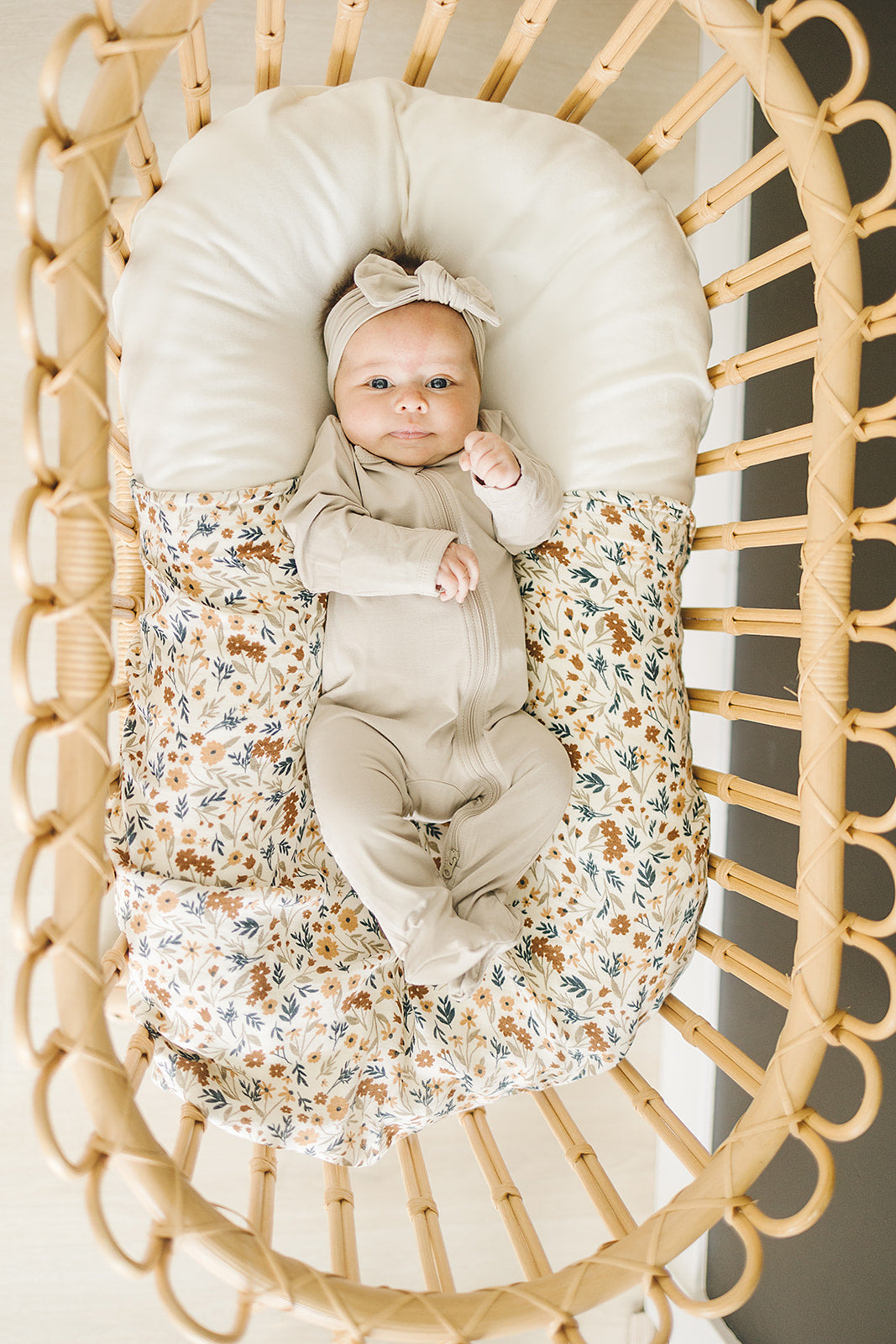 Mebie Baby Bamboo Romper - Oatmeal - Atara & Co