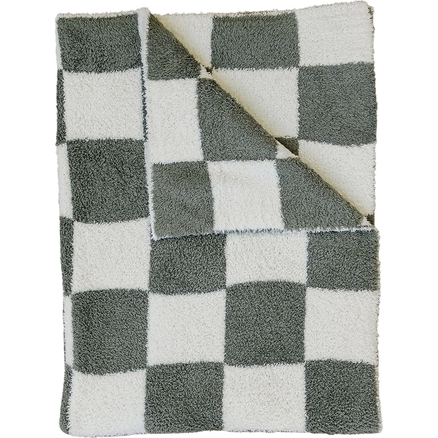 Mebie Baby Plush Blanket - Green Checkered - Atara & Co