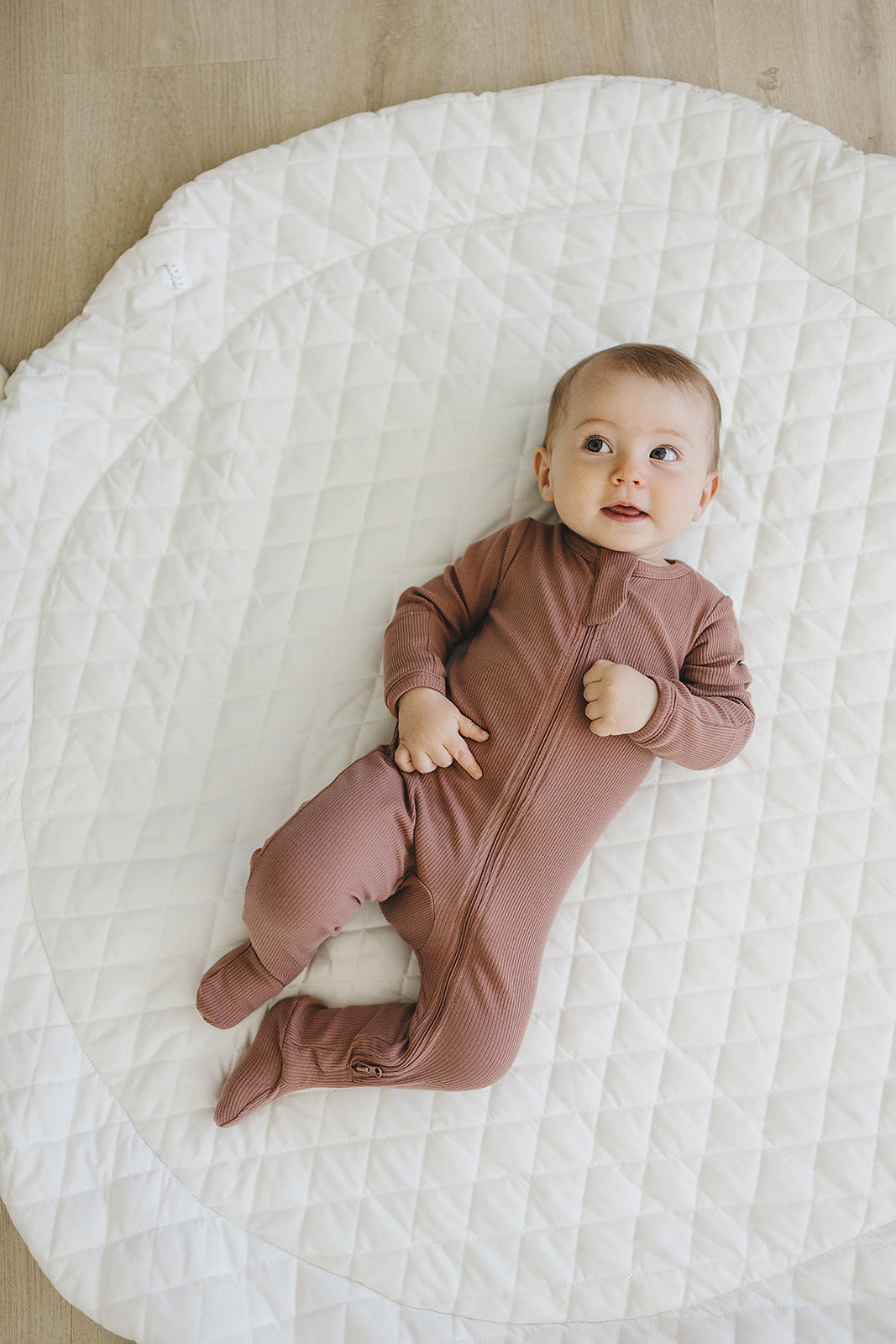 Mebie Baby Ribbed Romper - Dusty Rose - Atara & Co