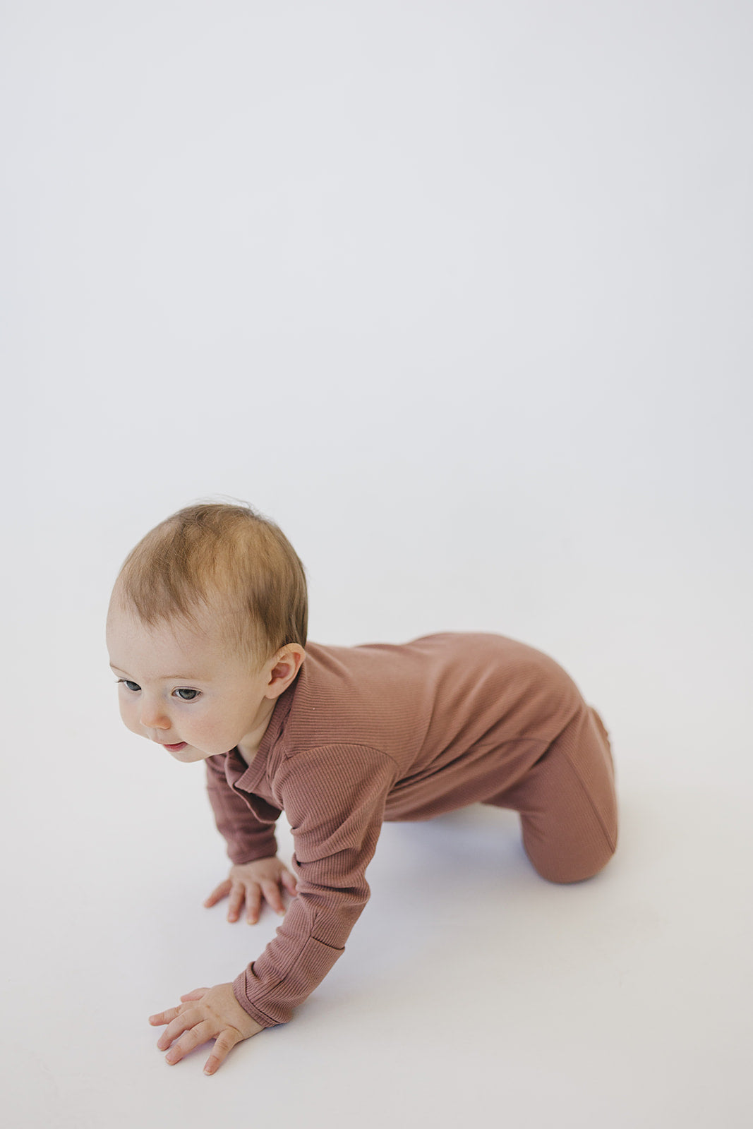 Mebie Baby Ribbed Romper - Dusty Rose - Atara & Co