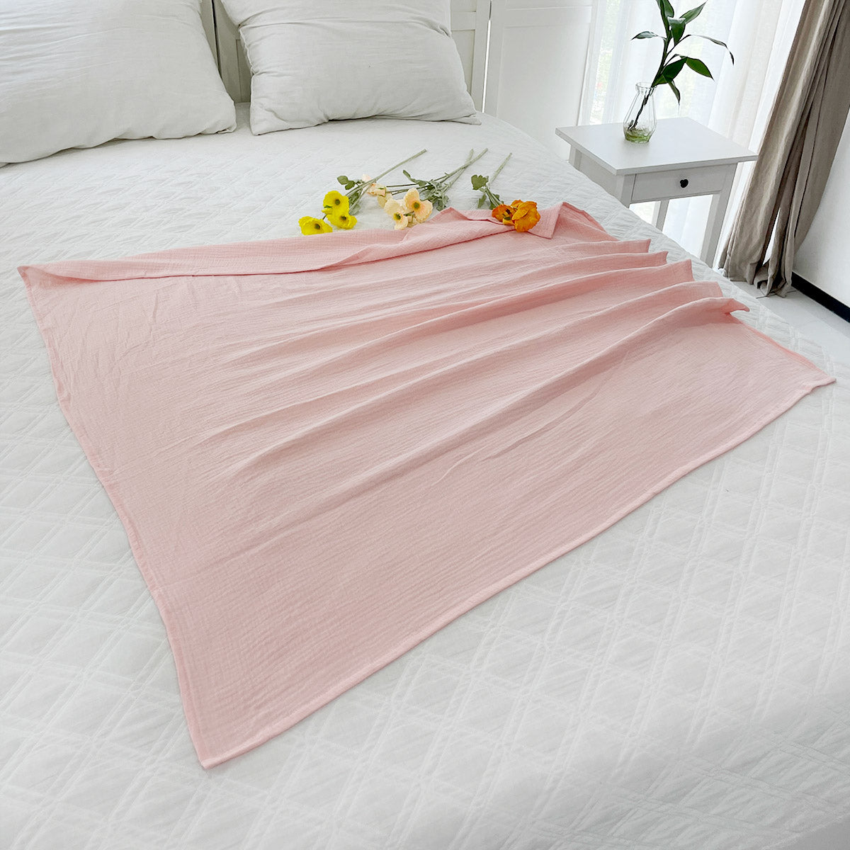 Muslin Baby Swaddle Blanket - Pink