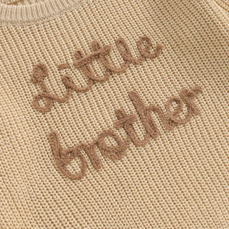 'Little Brother' Embroidered Knit Sweater - Atara & Co