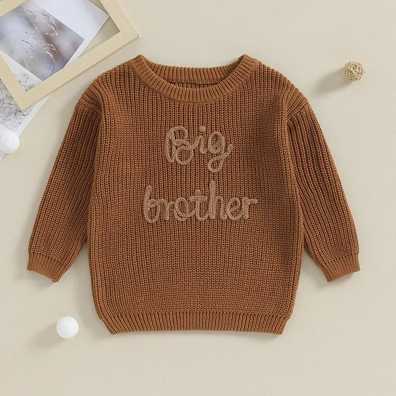 'Big Brother' Embroidered Knit Sweater - Atara & Co