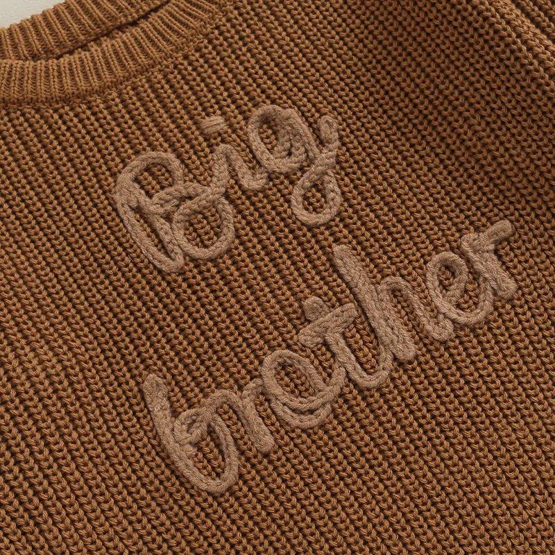 'Big Brother' Embroidered Knit Sweater - Atara & Co