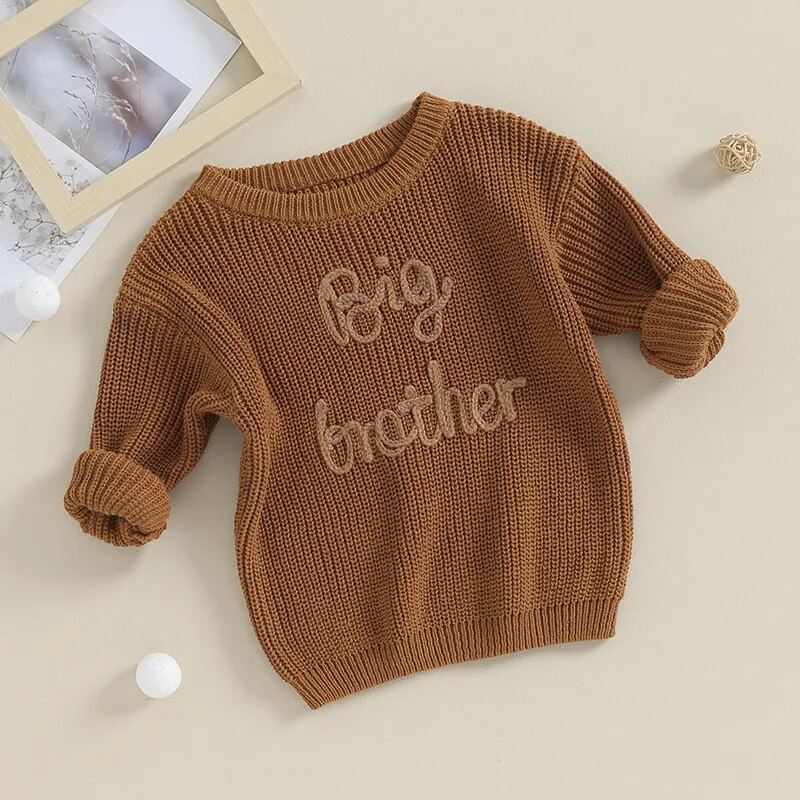 'Big Brother' Embroidered Knit Sweater - Atara & Co