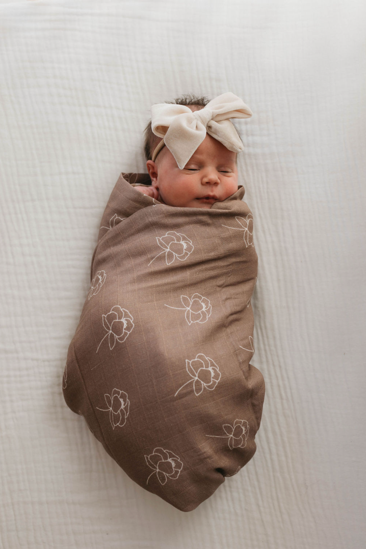 Forever French Muslin Swaddle - Sweet Dreams Floral - Atara & Co