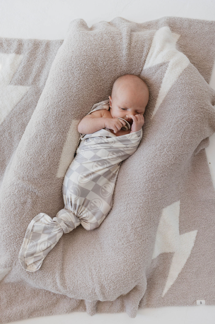 Forever French Bamboo Swaddle - Smile Checkerboard