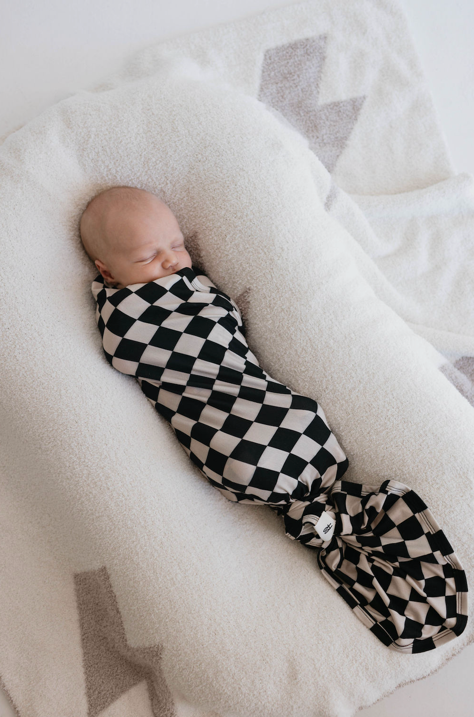 Forever French Bamboo Swaddle - Black Checkerboard - Atara & Co